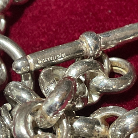 🌺 925 Italian Silvering Necklace with Toggle Heart Hook 37 Grams - Picture 4 of 7